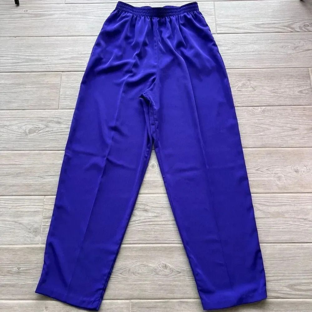 S.G. Sport Collection Womens Blue Elastic Waist Full Length Pull On Pants Medium